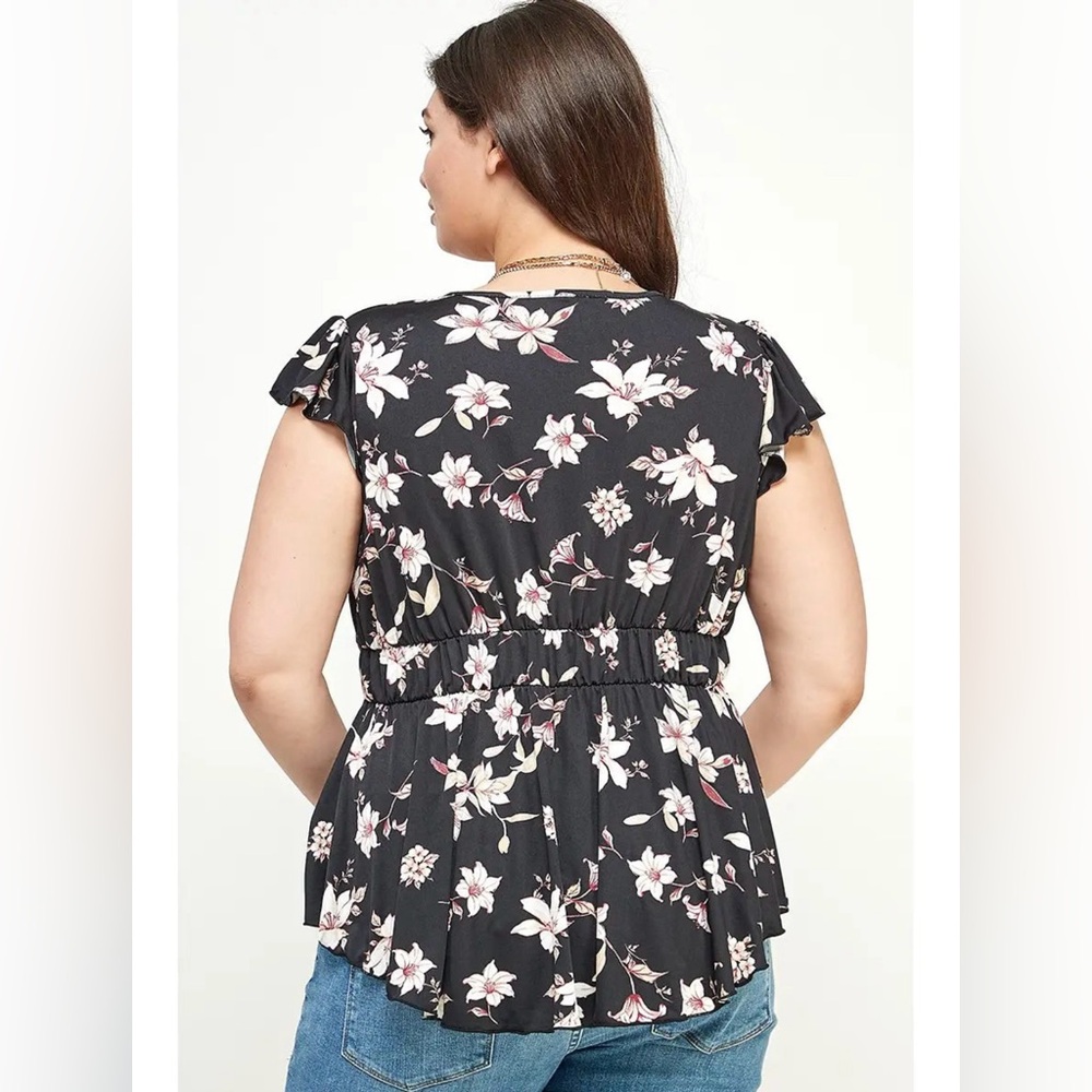 Floral Ruffle Babydoll Top - Picture 2 of 6